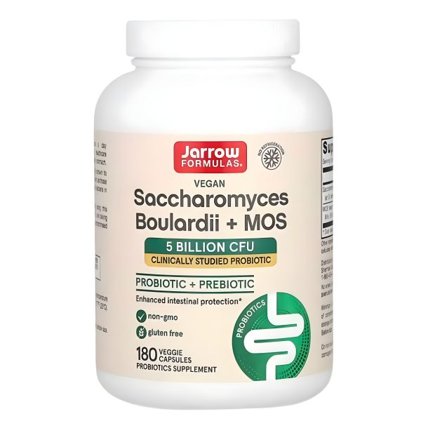 Jarrow Formulas, Vegan Saccharomyces Boulardii + MOS, 5 Billion CFU, 180 Veggie Capsules