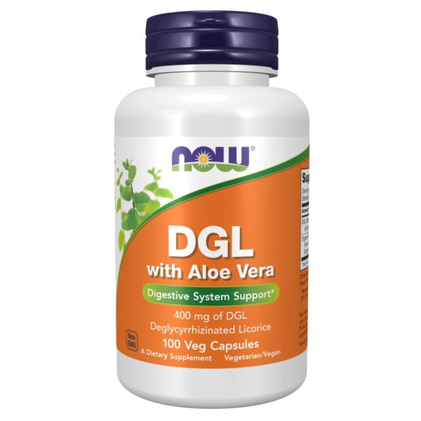 NOW Foods, DGL with Aloe Vera, 400 mg, 100 Veg Capsules