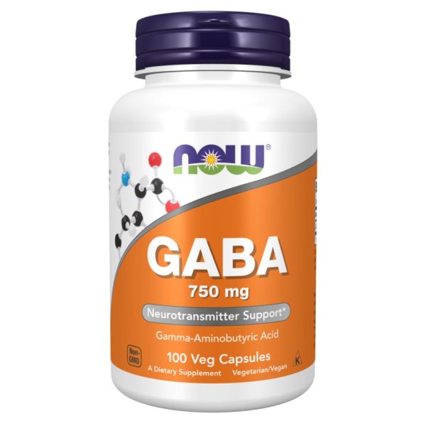 NOW Foods, GABA, 750 mg, 100 Veg Capsules