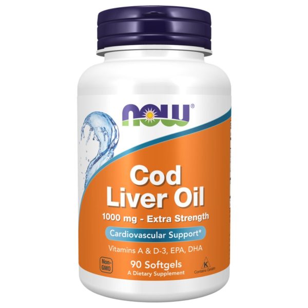 NOW Foods, Cod Liver Oil, Extra Strength, 1,000 mg, 90 Softgels