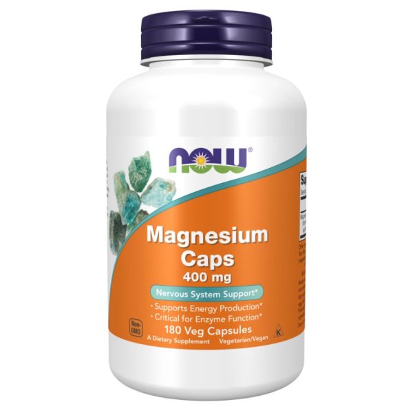 NOW Foods, Magnesium Caps, 400 mg, 180 Veg Capsules