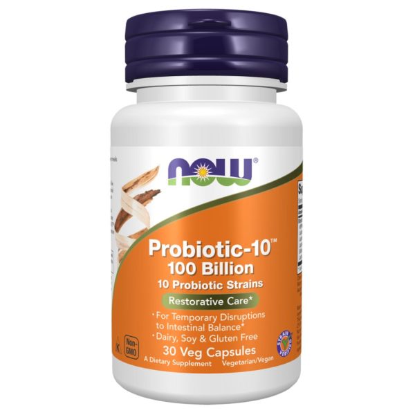 NOW Foods, Probiotic-10, Restorative Care, 100 Billion, 30 Veg Capsules