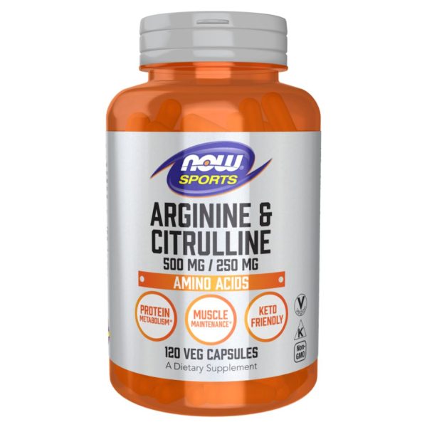 NOW Foods, Sports, Arginine & Citrulline, 120 Veg Capsules