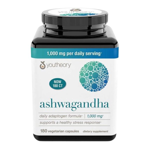 Youtheory Ashwagandha 1000 mg – 180 capsules