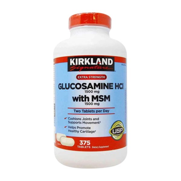 Kirkland Signature Extra Strength Glucosamine HCI 1500mg with MSM 375 Tablets