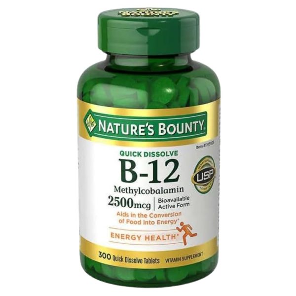 Nature’s Bounty Vitamin B12, 2500 mcg (300 Tablets)