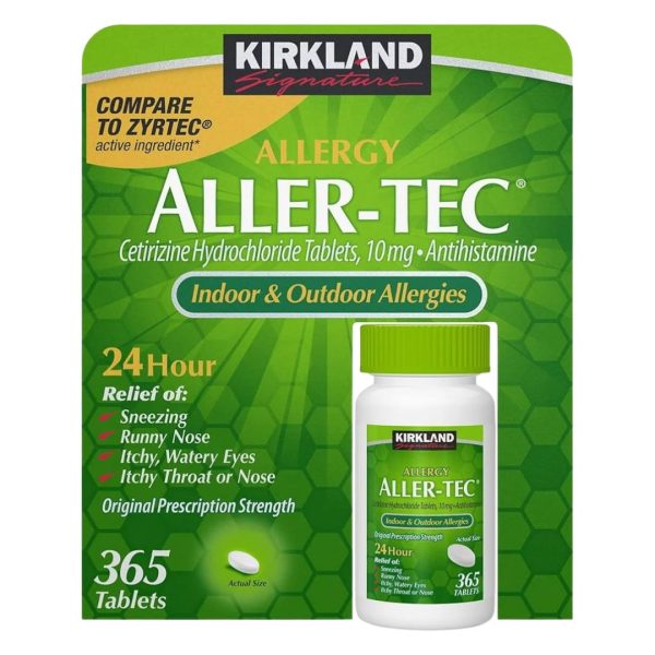 Kirkland Signature ALLER-TEC Cetirizine HCL 10 mg 365 Tablets Antihistamine