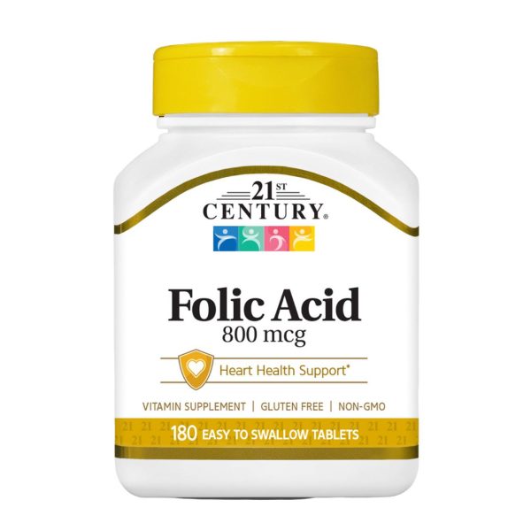 21st Century Folic Acid (800 mcg) – 180 tablets