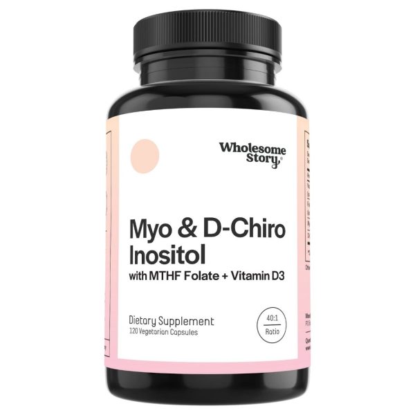 Wholesome Story, Myo & D-Chiro Inositol with MTHF Folate + Vitamin D, 120 Vegetarian Capsules