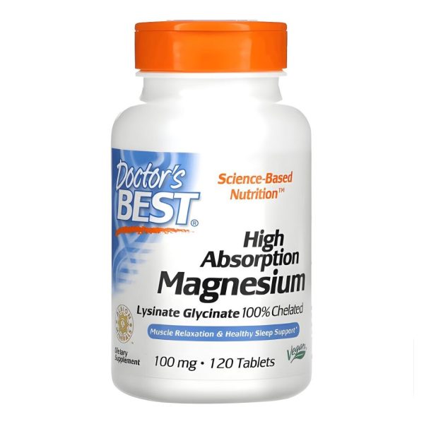 Doctor’s Best, High Absorption Magnesium, 100 mg, 120 Tablets