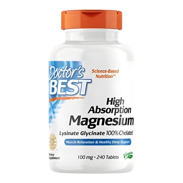 Doctor’s Best, High Absorption Magnesium, 100 mg, 240 Tablets