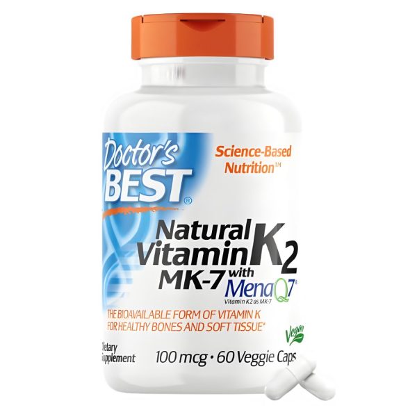 Doctor’s Best, Natural Vitamin K2 MK-7 with MenaQ7, 100 mcg, 60 Veggie