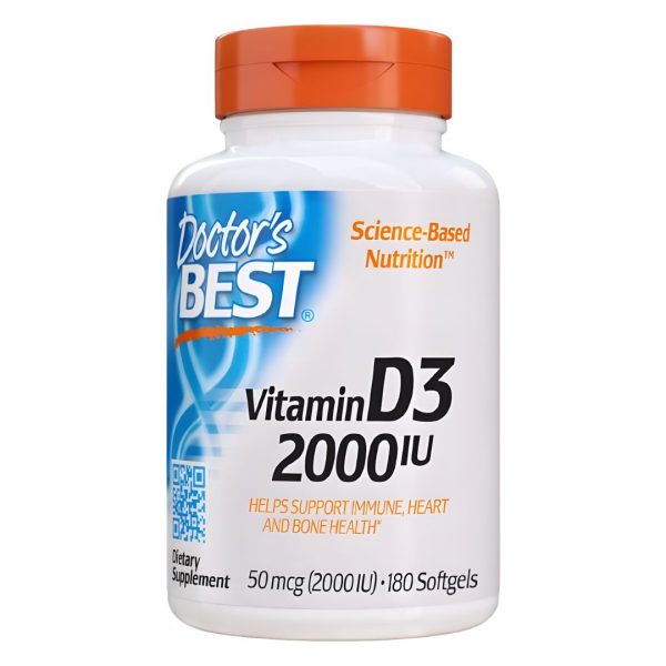 Doctor’s Best, Vitamin D3, 50 mcg (2,000 IU), 180 Softgels