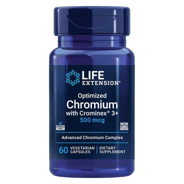 Life Extension, Optimized Chromium with Crominex 3+, 500 mcg, 60 Vegetarian Capsules