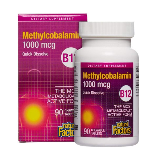 Natural Factors, B12, Methylcobalamin, 1,000 mcg, 90 Chewable Tablets