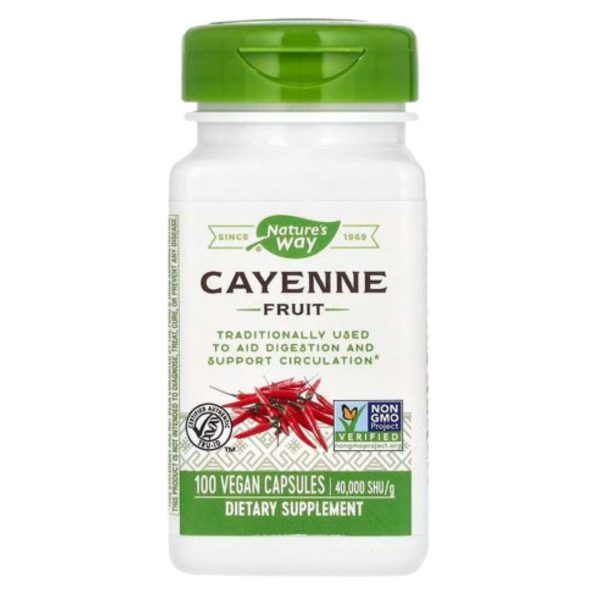 Nature’s Way, Cayenne Fruit, 40,000 SHU/g, 100 Vegan Capsules