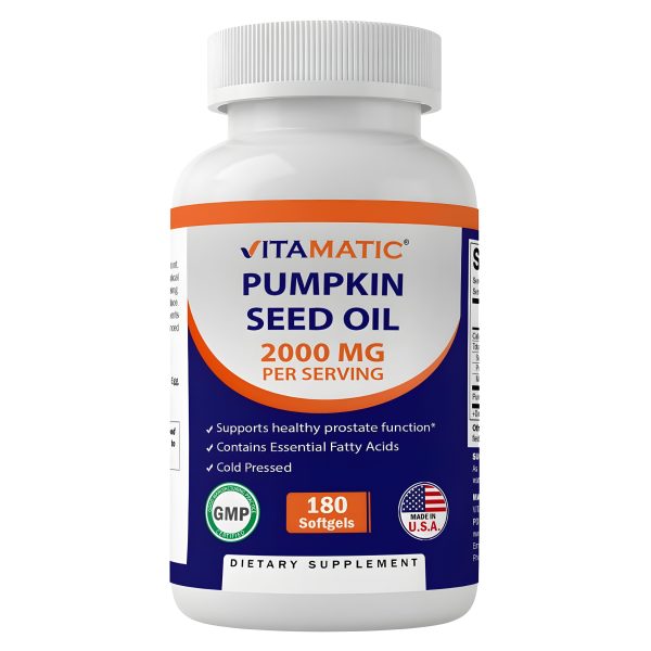 Vitamatic, Pumpkin Seed Oil, 2,000 mg, 180 Softgels (1,000 mg per Softgel)