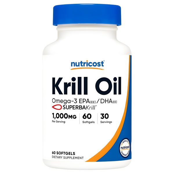 Nutricost, Krill Oil, 1,000 mg , 60 Softgels (500 mg per Softgel)