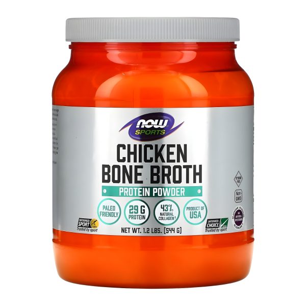 NOW Foods, Sports, Chicken Bone Broth Protein Powder, 1.2 lbs (544 g)