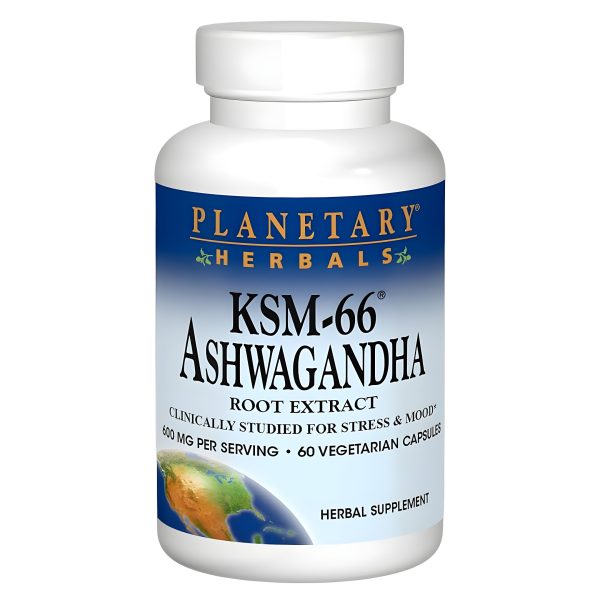 Planetary Herbals, KSM-66 Ashwagandha, 600 mg, 120 Vegetarian Capsules