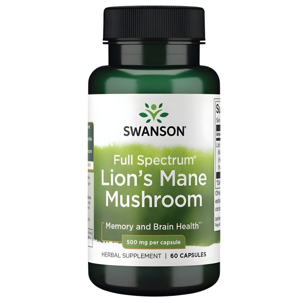 Swanson, Full Spectrum Lion’s Mane Mushroom, 500 mg, 60 Capsules