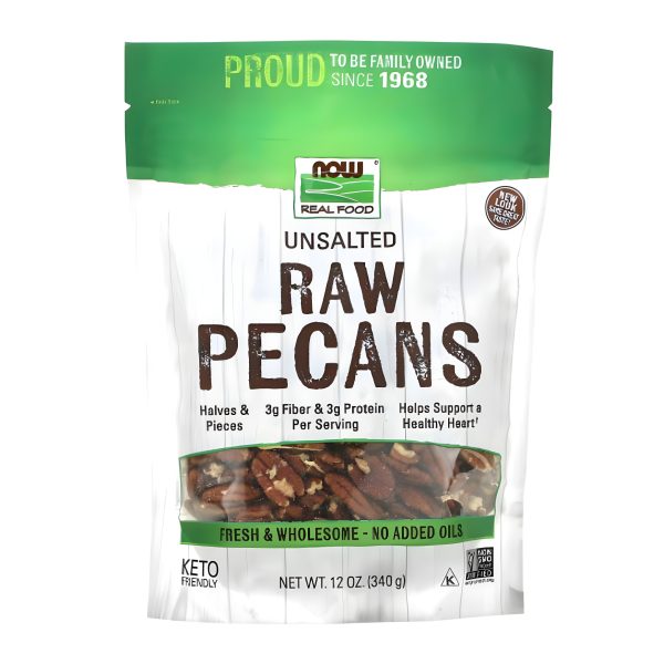 NOW Foods, Real Food, Raw Pecans, Unsalted, 12 oz (340 g)