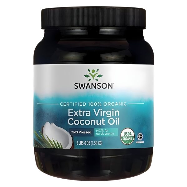 Swanson, Certified 100% Organic Extra Virgin Coconut Oil, 3 lbs 6 oz (1.53 kg)