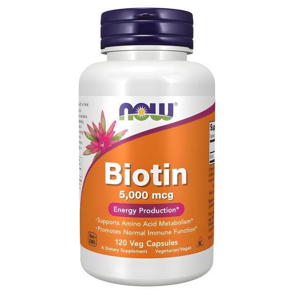 NOW Foods, Biotin, 5,000 mcg, 120 Veg Capsules