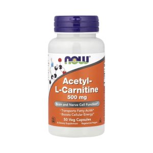 Now Acetyl-L-Carnitine 500 mg 50 Capsules Original Supplement Bangladesh