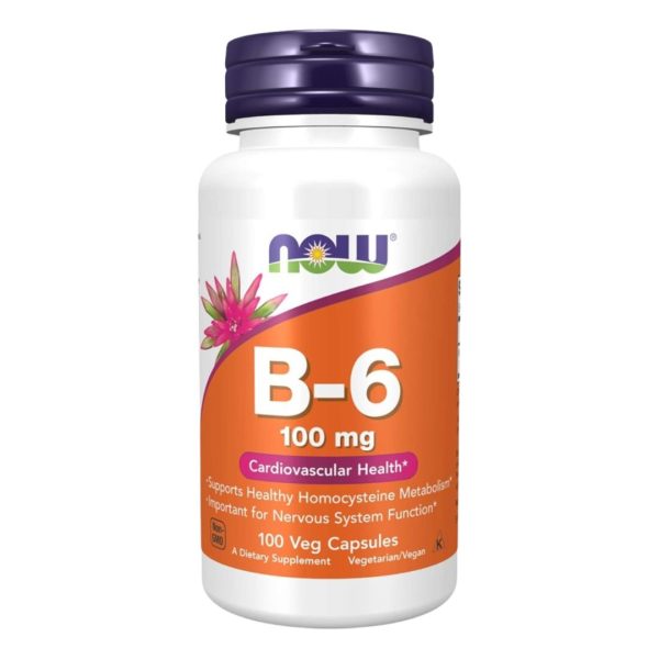 NOW Foods, B-6, 100 mg, 100 Veg Capsules