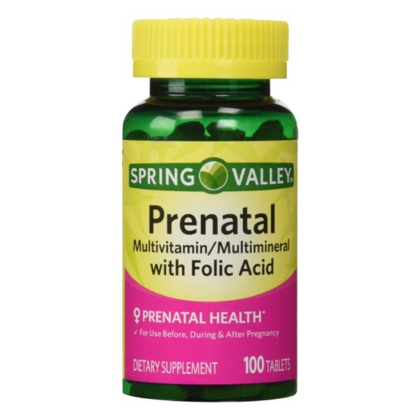 Spring Valley – Prenatal, Multivitamin, Multimineral, 100 Tablets