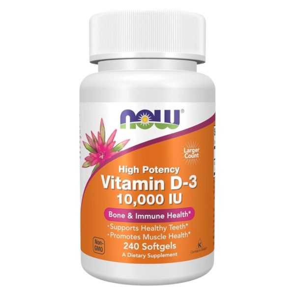 NOW Foods, Vitamin D-3, High Potency, 10,000 IU, 240 Softgels