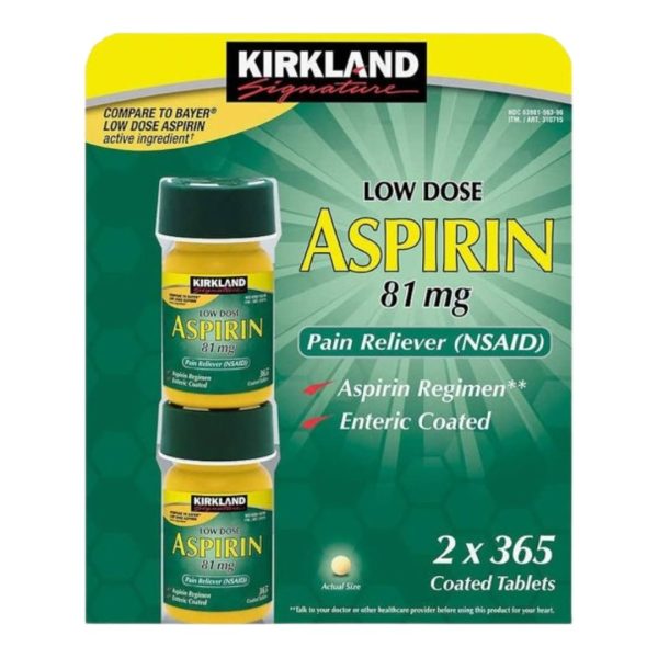 Kirkland Signature Low Dose Aspirin, 2 bottles – 365-Count